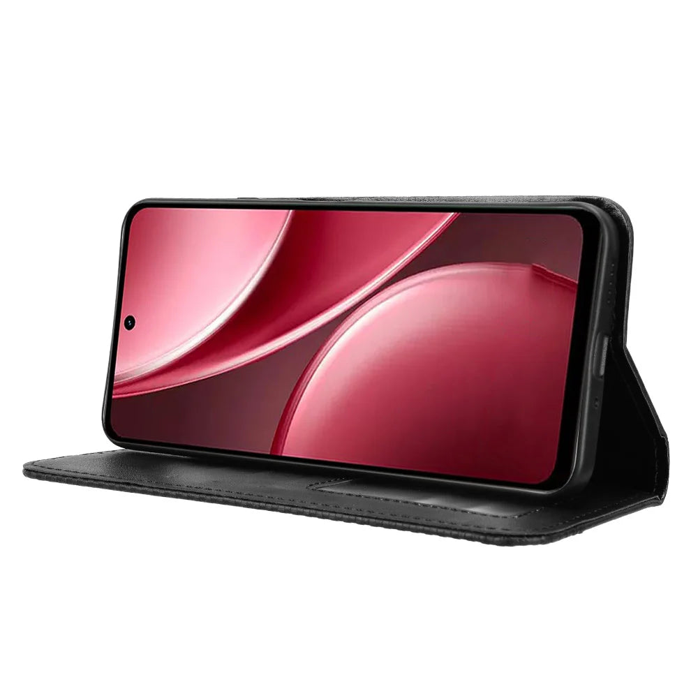 For vivo Y21d / vivo Y31 5G Leather Case Wallet Stand Retro Texture Phone Cover - Black - 7