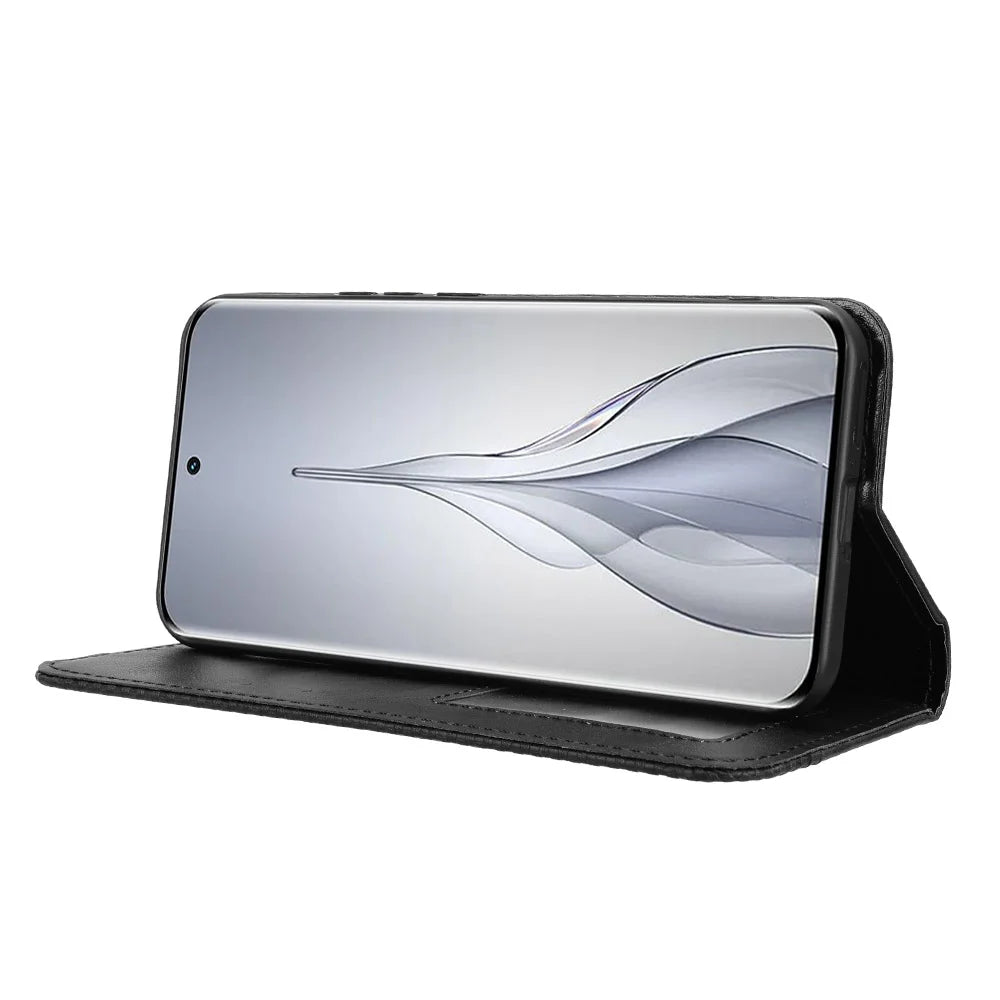 For TECNO Pova Slim 5G / TECNO Spark Slim 4G Leather Case Wallet Stand Retro Texture Phone Cover - Black - 7