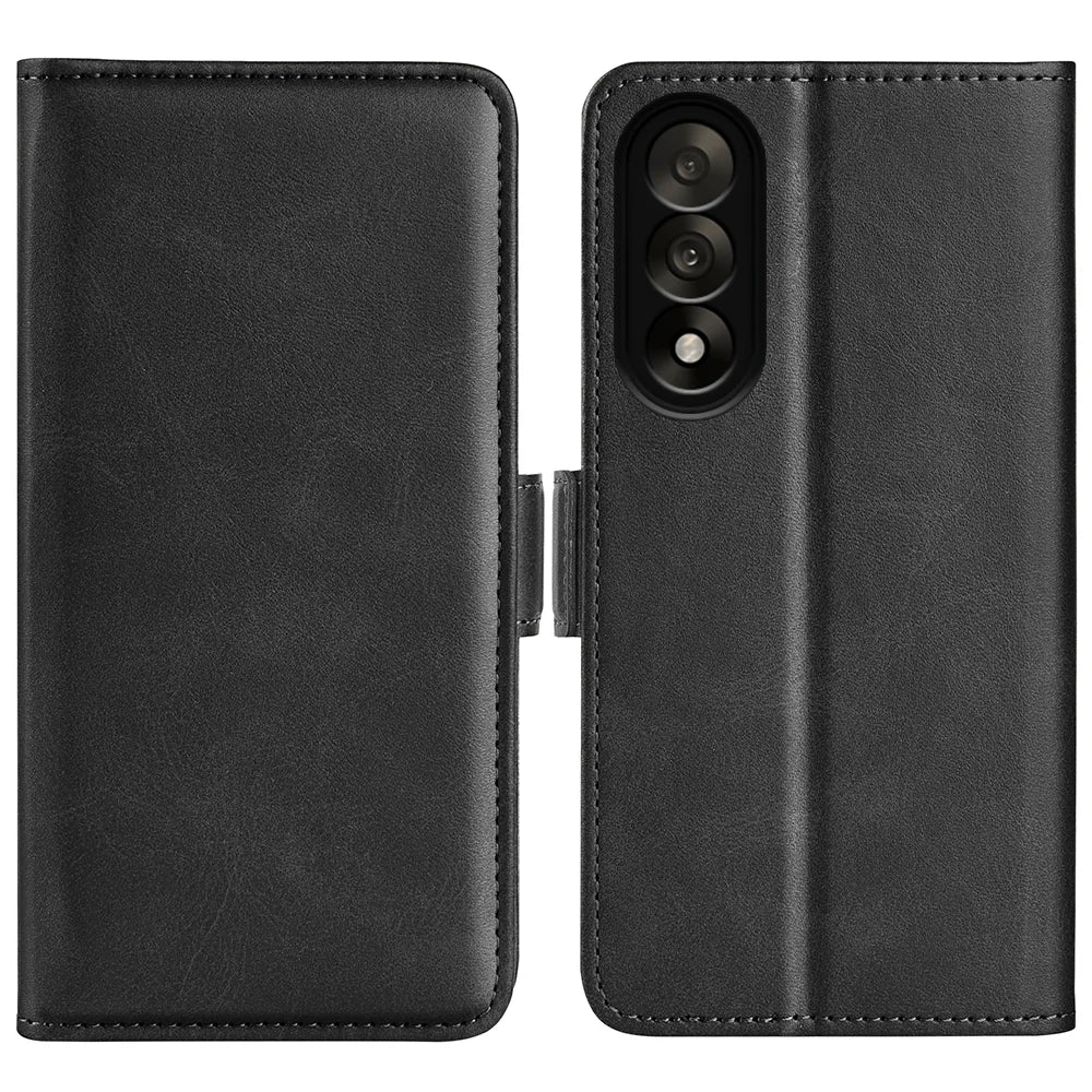 For OnePlus Nord 5 5G Case Calf Texture Leather Wallet Phone Cover - Black - 1