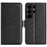 For Samsung Galaxy S26 Ultra Case Calf Texture Leather Wallet Phone Cover - Black - 1