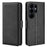 For Samsung Galaxy S26 Ultra Case Calf Texture Leather Wallet Phone Cover - Black - 5
