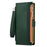 For Samsung Galaxy Z Fold4 5G RFID Blocking PU Leather Zipper Wallet Phone Case Button Closure Stand Cover with Grip Strap and Wrist Strap - Green - 3