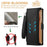For Samsung Galaxy Z Fold4 5G RFID Blocking PU Leather Zipper Wallet Phone Case Button Closure Stand Cover with Grip Strap and Wrist Strap - Green - 5