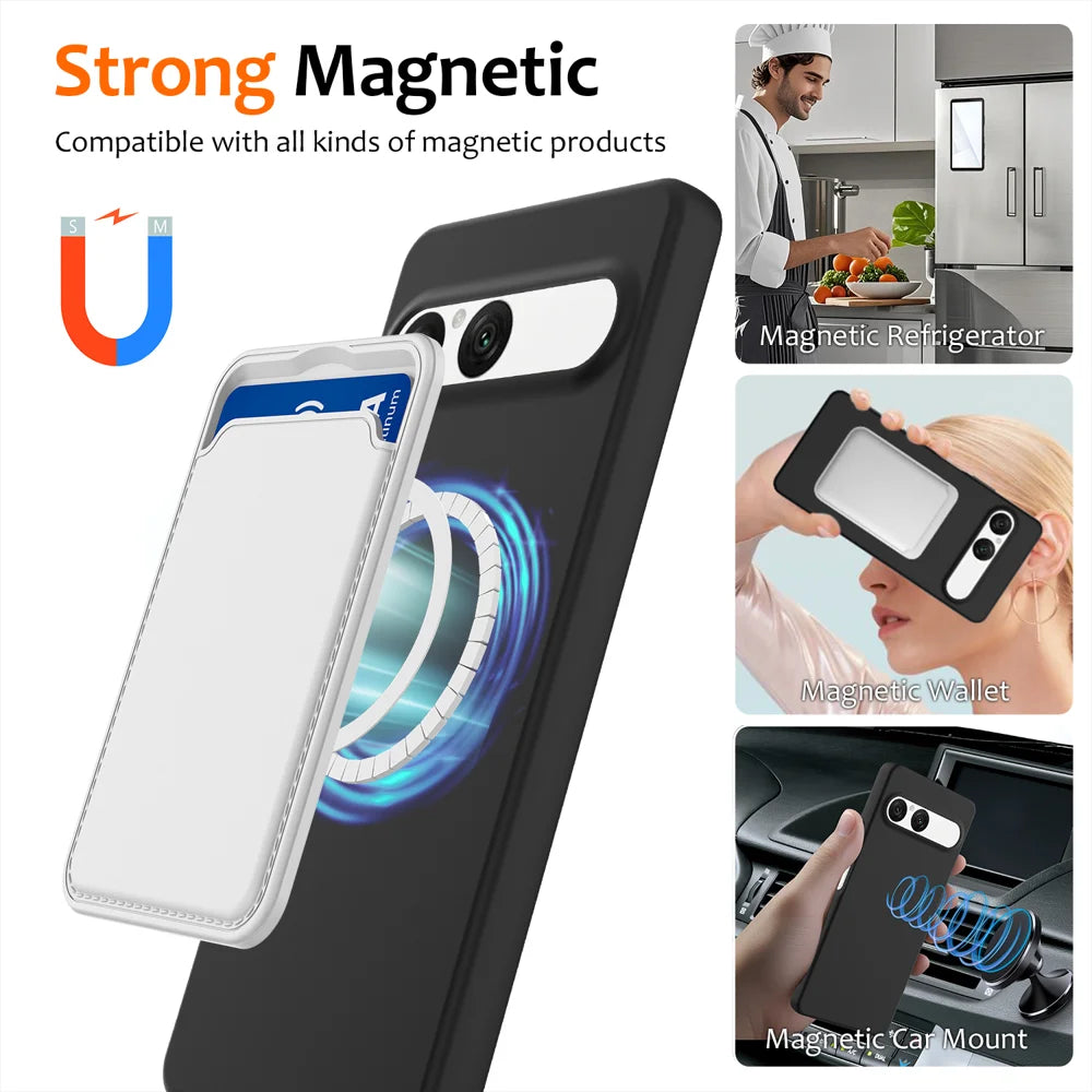 For Sony Xperia 10 VII Case Magnetic Case Anti-Drop Liquid Silicone Phone Cover - Black - 3