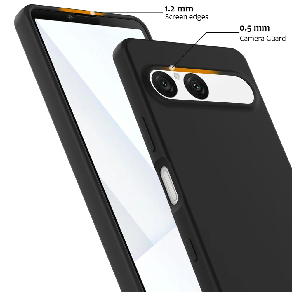 For Sony Xperia 10 VII Case Magnetic Case Anti-Drop Liquid Silicone Phone Cover - Black - 6