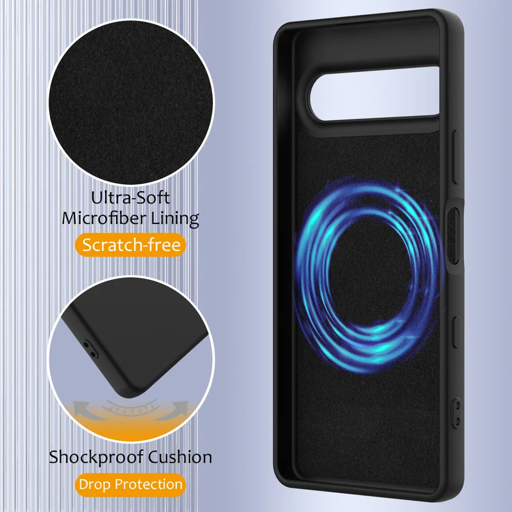 For Sony Xperia 10 VII Case Magnetic Case Anti-Drop Liquid Silicone Phone Cover - Black - 7
