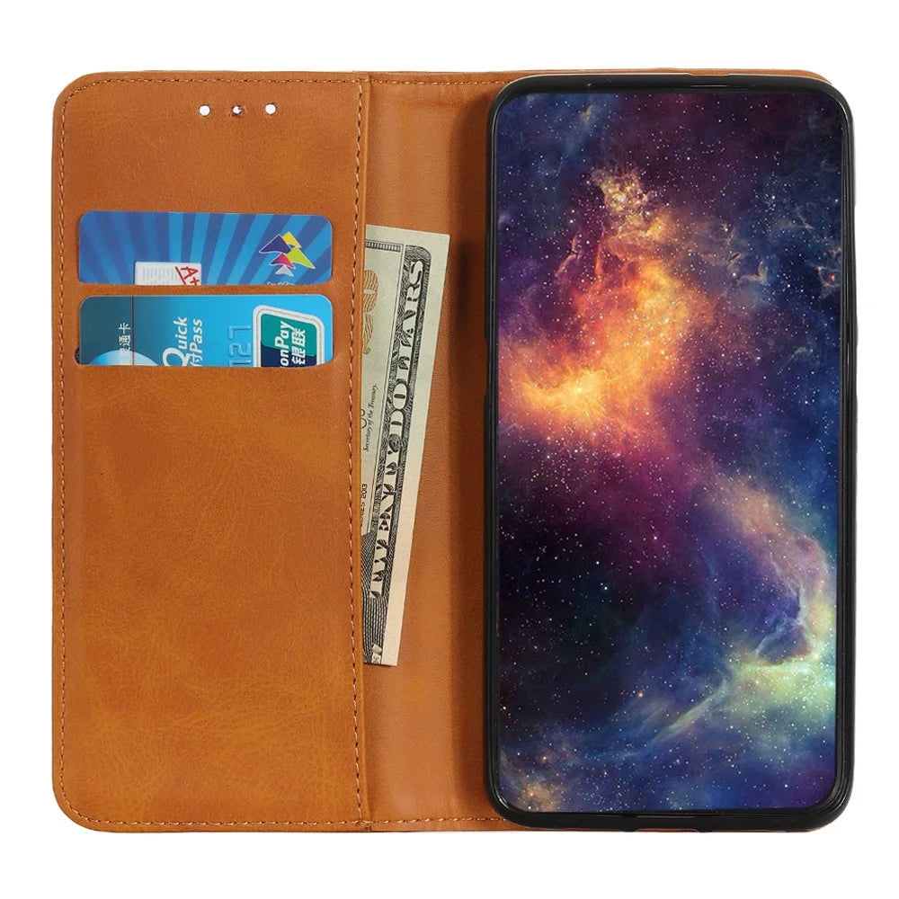 For Samsung Galaxy S26 Ultra Case Split Leather Flip Wallet Phone Cover - Brown - 2