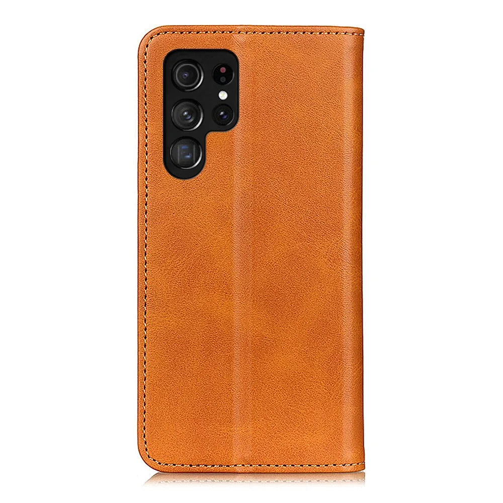 For Samsung Galaxy S26 Ultra Case Split Leather Flip Wallet Phone Cover - Brown - 7