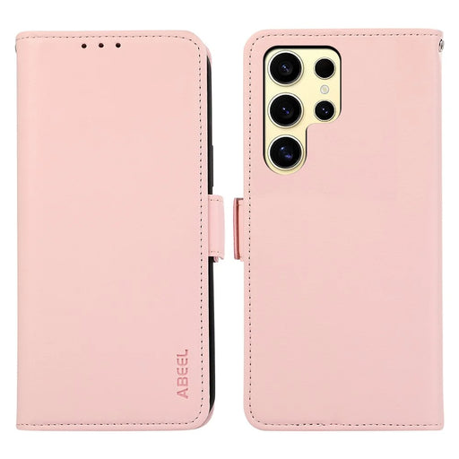 ABEEL For Samsung Galaxy S26 Ultra Case Leather Phone Cover with RFID Blocking Wallet - Pink - 1