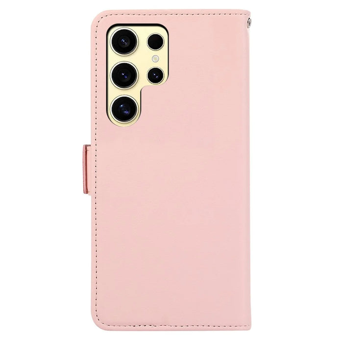 ABEEL For Samsung Galaxy S26 Ultra Case Leather Phone Cover with RFID Blocking Wallet - Pink - 7