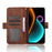 For Blackview Color 6 Leather Case Phone Wallet Cover with Multiple Card Slots - Brown - 2
