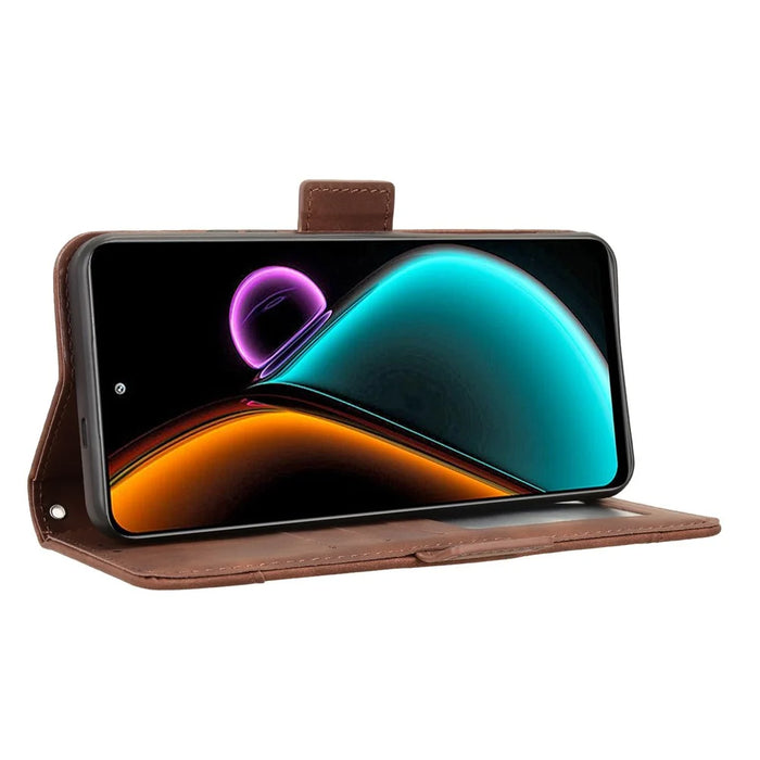 For Blackview Color 6 Leather Case Phone Wallet Cover with Multiple Card Slots - Brown - 3