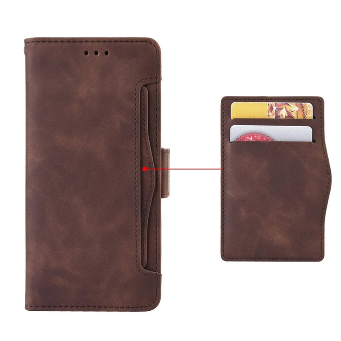 For Blackview Color 6 Leather Case Phone Wallet Cover with Multiple Card Slots - Brown - 5