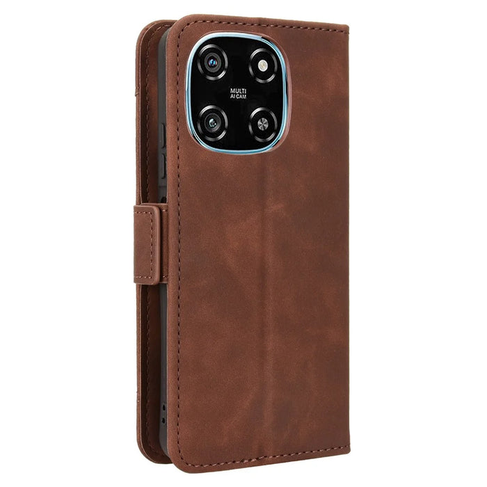 For Blackview Color 6 Leather Case Phone Wallet Cover with Multiple Card Slots - Brown - 7