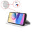 For Blackview Color 6 Leather Wallet Case with Strap Diamond Texture Phone Cover - White - 5