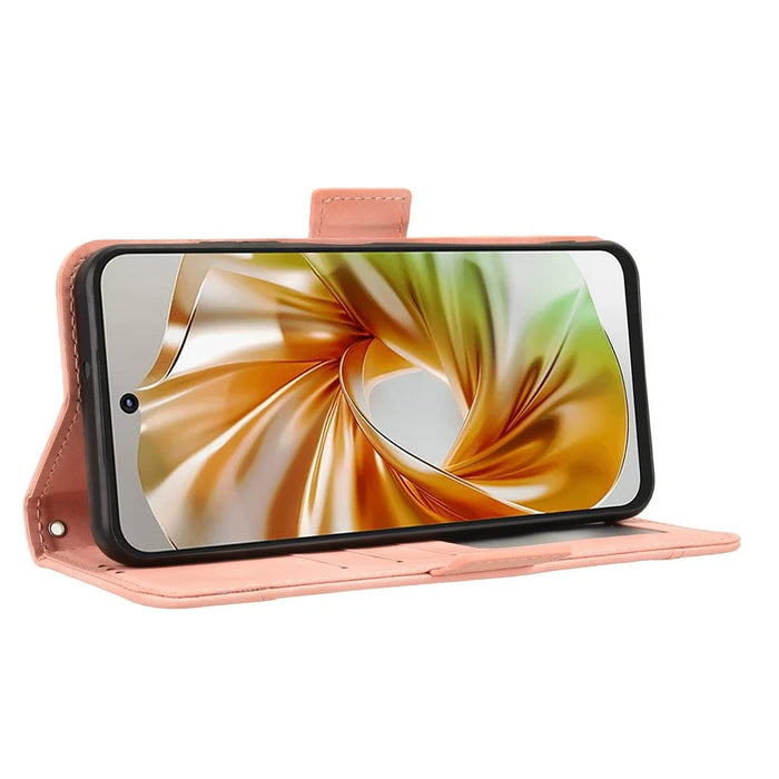 For ZTE nubia Focus 2 5G Leather Case Phone Wallet Cover with Multiple Card Slots - Pink - 3