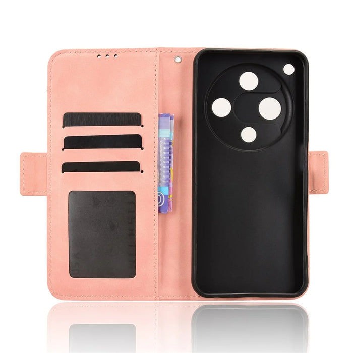 For ZTE nubia Focus 2 5G Leather Case Phone Wallet Cover with Multiple Card Slots - Pink - 4