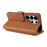 For Samsung Galaxy S26 Ultra Case with Shoulder / Wrist Strap Leather Phone Cover Stand Wallet - Brown - 4