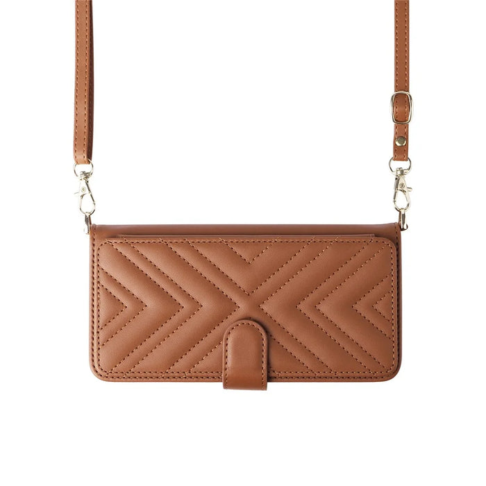 For Samsung Galaxy S26 Ultra Case with Shoulder / Wrist Strap Leather Phone Cover Stand Wallet - Brown - 7