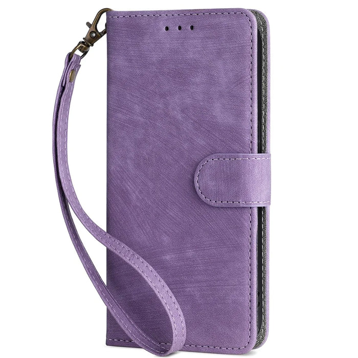 For Samsung Galaxy S26 Ultra Case Wallet RFID Blocking PU Leather Phone Cover Stand with Strap - Purple - 7