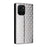 For TCL K33 5G / K32 5G Case Wallet Rhombus Imprinted Leather Phone Cover - Silver - 6