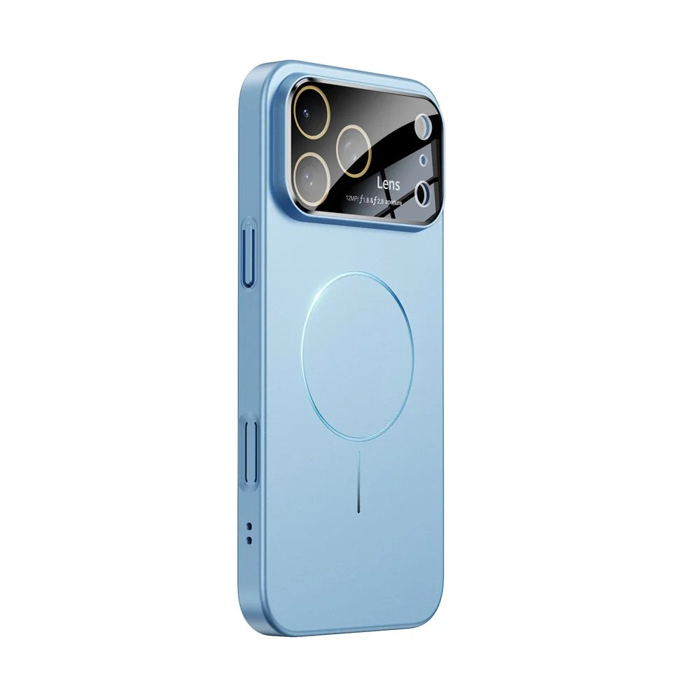 For iPhone 17 Pro Case Rubberized Skin Touch Magnetic PC Phone Cover Compatible with MagSafe - Blue - 1