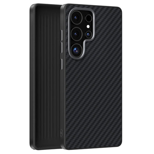 ABEEL For Samsung Galaxy S24 Ultra Magnetic Case Carbon Fiber Texture Back Cover - Black - 1