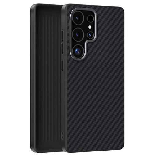 ABEEL For Samsung Galaxy S24 Ultra Magnetic Case Carbon Fiber Texture Back Cover - Black - 1