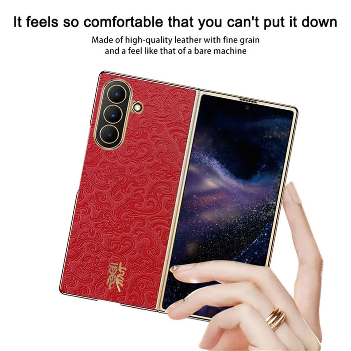 For Samsung Galaxy Z Fold7 5G Case Loong Pattern Electroplated PC Folding Phone Cover - Black - 7