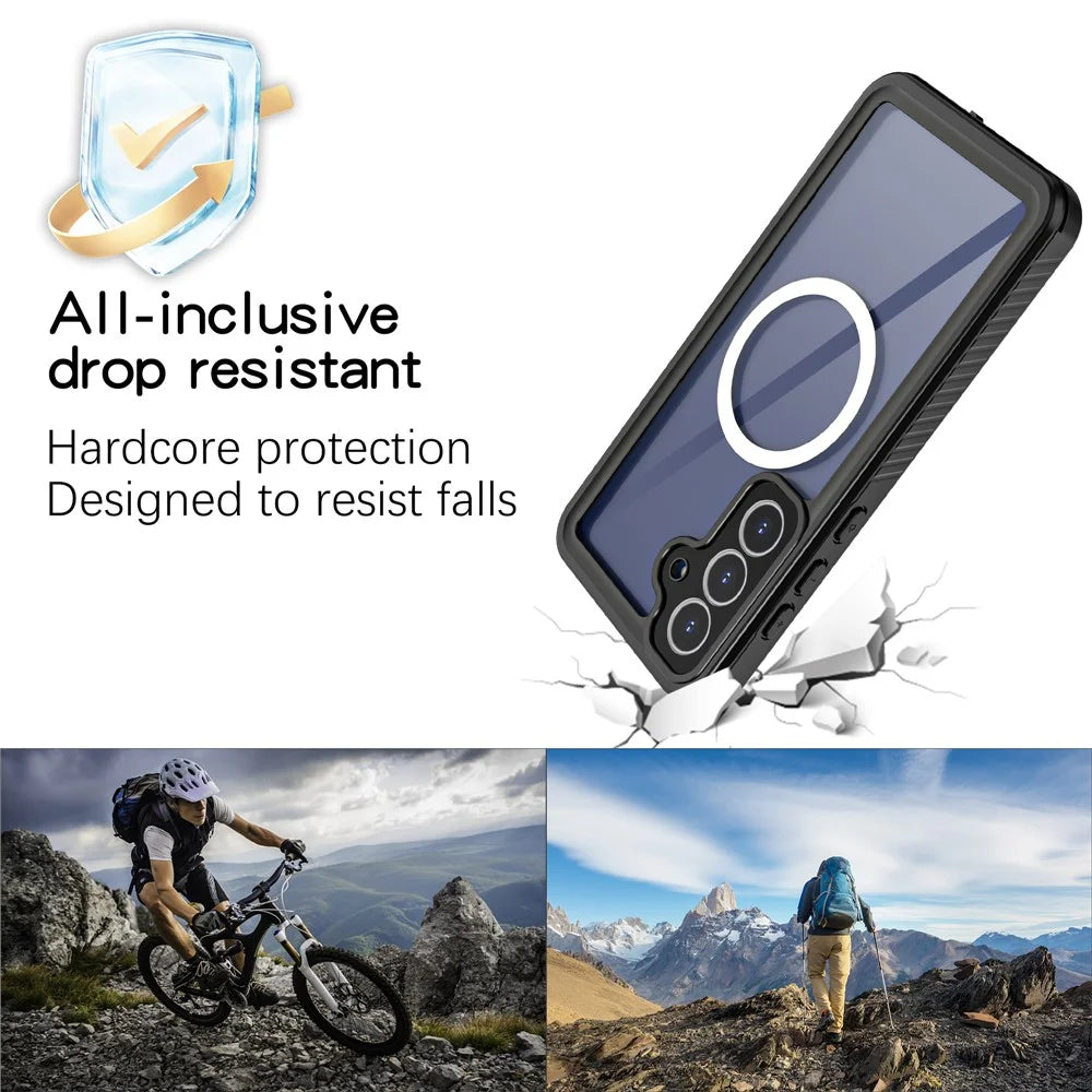 REDPEPPER FS Series For Samsung Galaxy S25 FE Waterproof Magnetic Case PC TPU PET Clear Phone Cover - 5