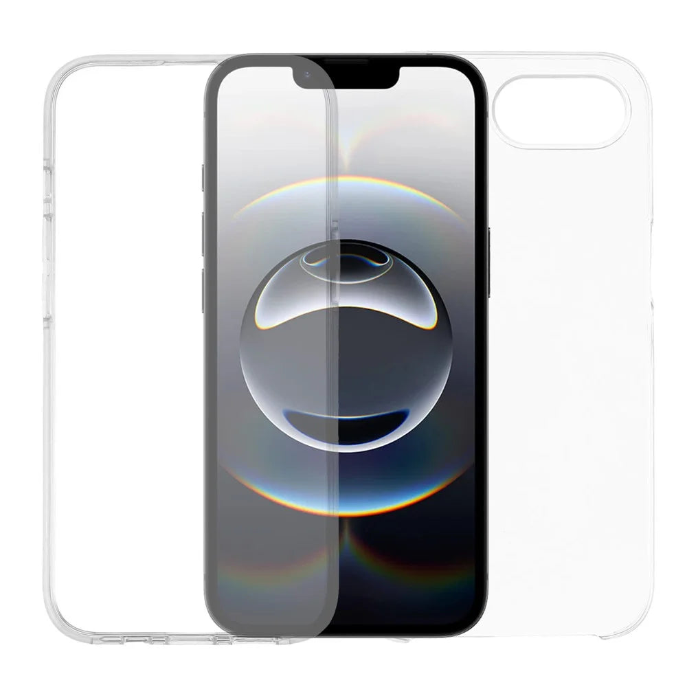 For iPhone 17e / 16e Phone Case TPU Frame Clear Acrylic Back Cover with PET Film - 1