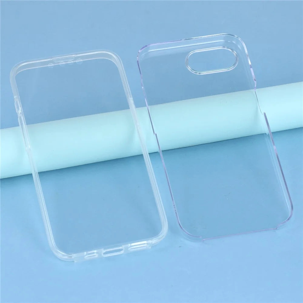 For iPhone 17e / 16e Phone Case TPU Frame Clear Acrylic Back Cover with PET Film - 4
