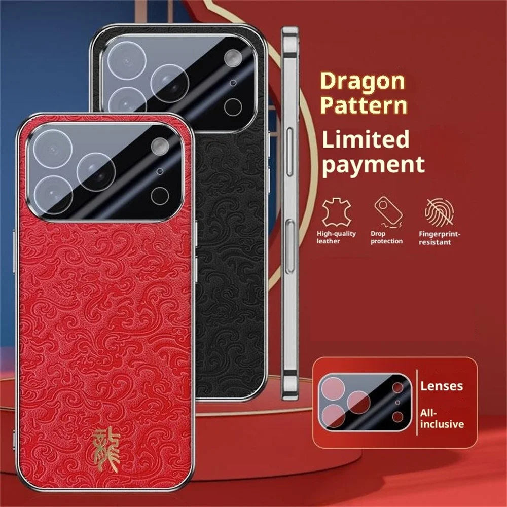For iPhone 17 Pro Max Case Loong Pattern Electroplated PC + TPU Shockproof Phone Cover - Black - 2