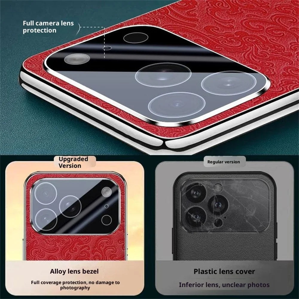 For iPhone 17 Pro Case Loong Pattern Electroplated PC + TPU Shockproof Phone Cover - Red - 5