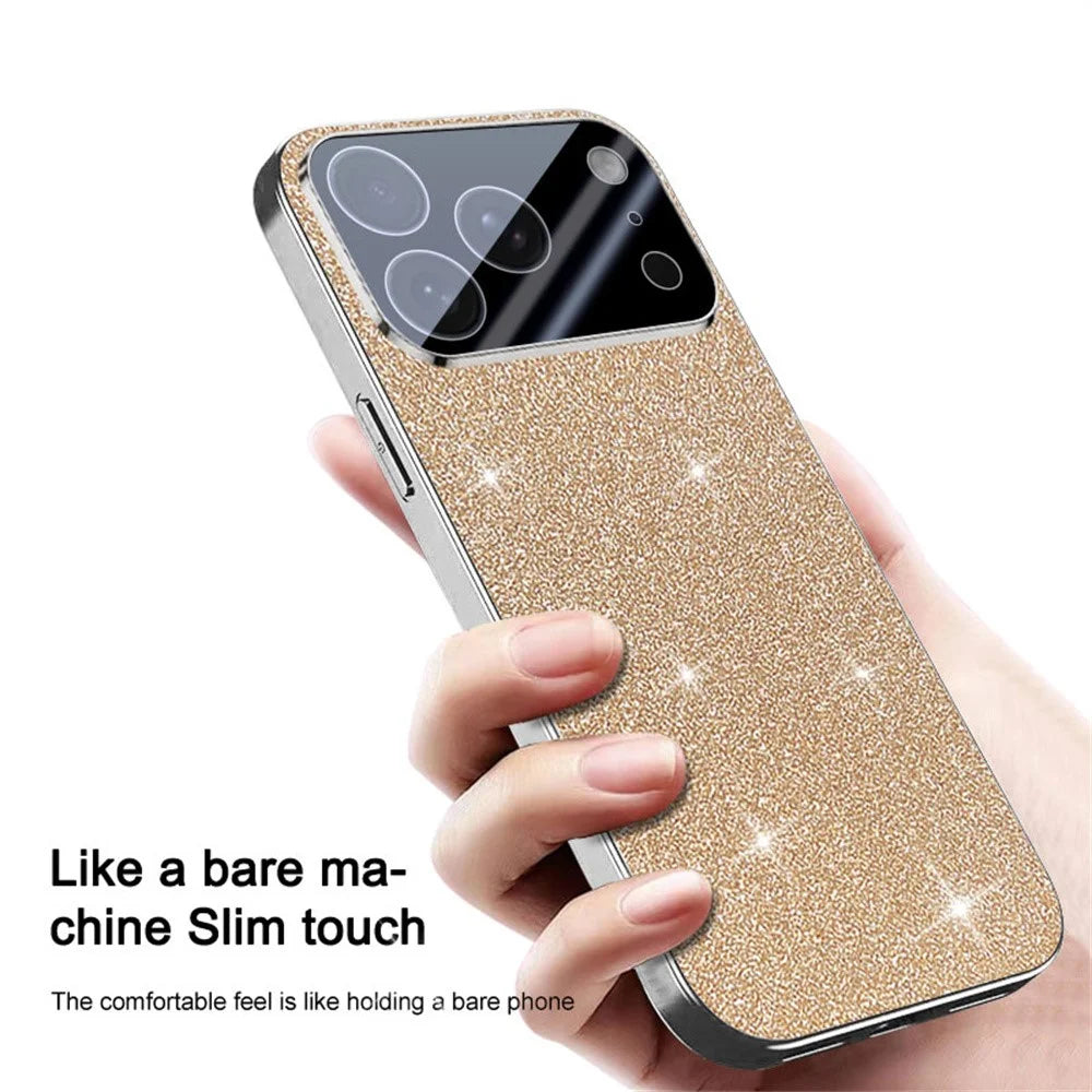 For iPhone 17 Pro Case Sparkling Starlight Glitter Electroplated Shockproof PC + TPU Phone Cover - Pink - 4