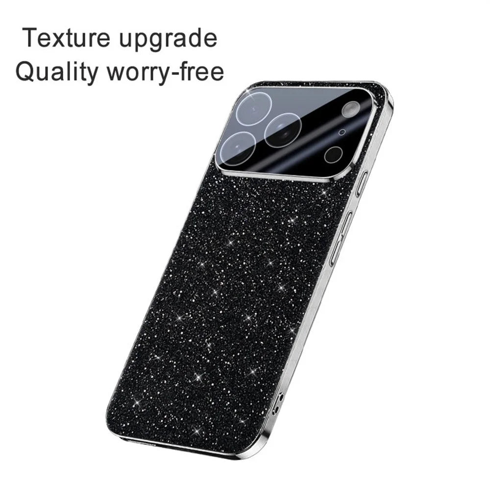 For iPhone 17 Pro Case Sparkling Starlight Glitter Electroplated Shockproof PC + TPU Phone Cover - Pink - 5
