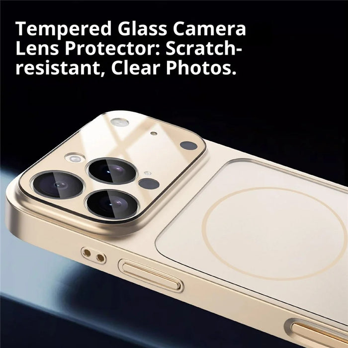 For iPhone 17 Pro Magnetic Case Ultra Thin PC Phone Cover with Matte Corning Gorilla Glass Lens Protector - Titanium Grey - 5