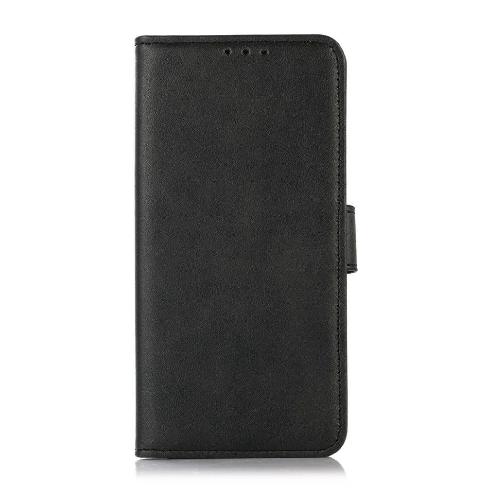 For Samsung Galaxy S26 Case Cowhide Texture Leather Wallet Phone Cover with Stand - Black - 6