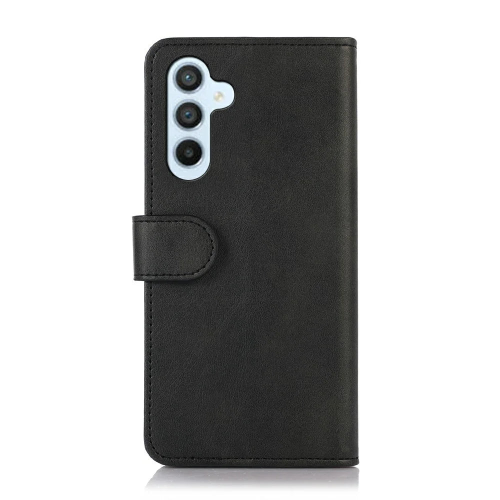 For Samsung Galaxy S26 Case Cowhide Texture Leather Wallet Phone Cover with Stand - Black - 7