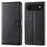 For iPhone Air Case Stand Wallet Calf Texture PU Leather Flip Phone Cover with Wrist Strap - Black - 1