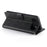 For iPhone Air Case Stand Wallet Calf Texture PU Leather Flip Phone Cover with Wrist Strap - Black - 3