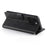 For iPhone 16 Pro Case Stand Wallet Calf Texture PU Leather Flip Phone Cover with Wrist Strap - Black - 3