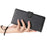 For iPhone 16 Pro Case Stand Wallet Calf Texture PU Leather Flip Phone Cover with Wrist Strap - Black - 5
