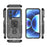 WANLONFENG For Xiaomi 17 Pro Max Phone Case  PC TPU Back Cover Kickstand with Tempered Glass - Black - 2