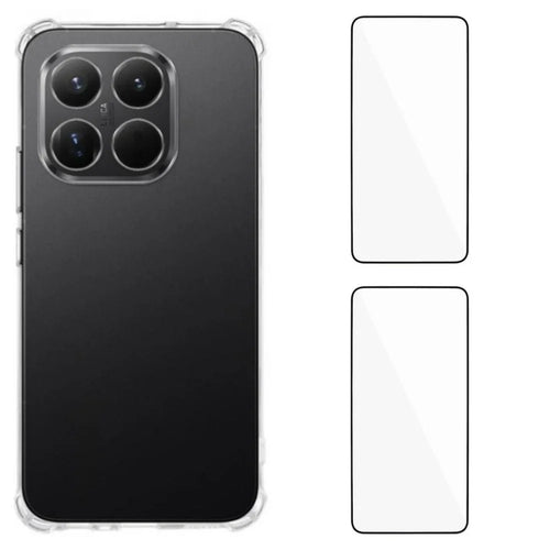 WANLONFENG For Xiaomi 15T TPU Case  WL3 Series 1.5mm Phone Cover with 2Pcs Tempered Glass Films - Transparent - 1
