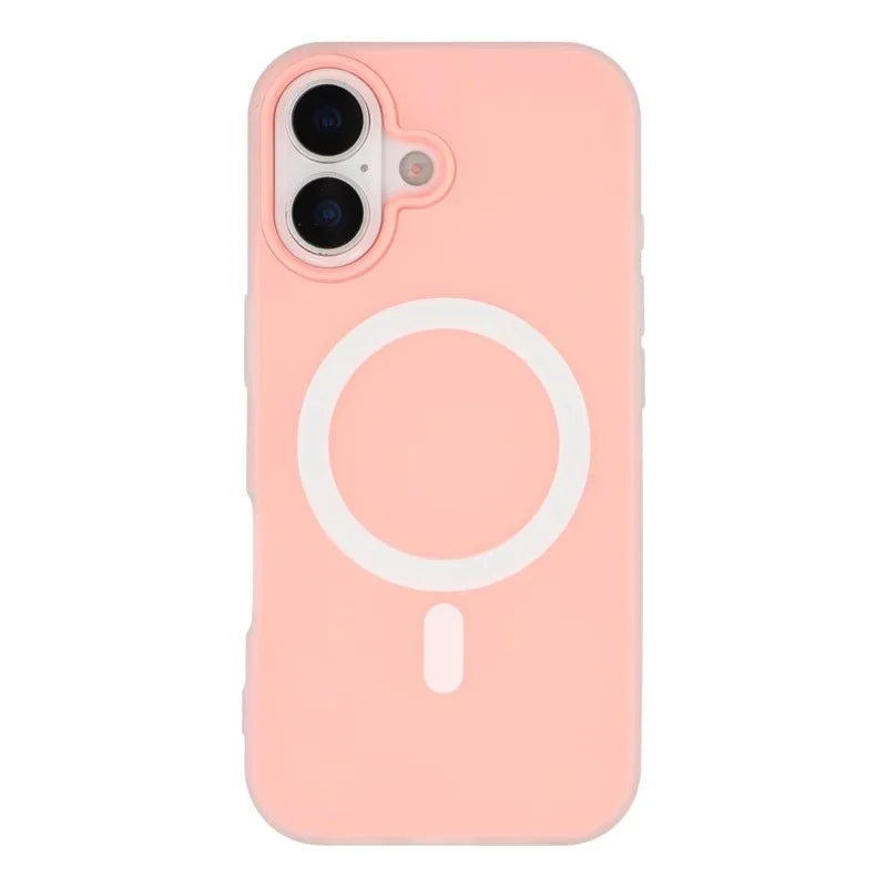 WANLONFENG For iPhone 16 Magnetic Case  ML Series Matte PC TPU Phone Cover Large Cutouts with 2Pcs Screen Film - Pink - 3