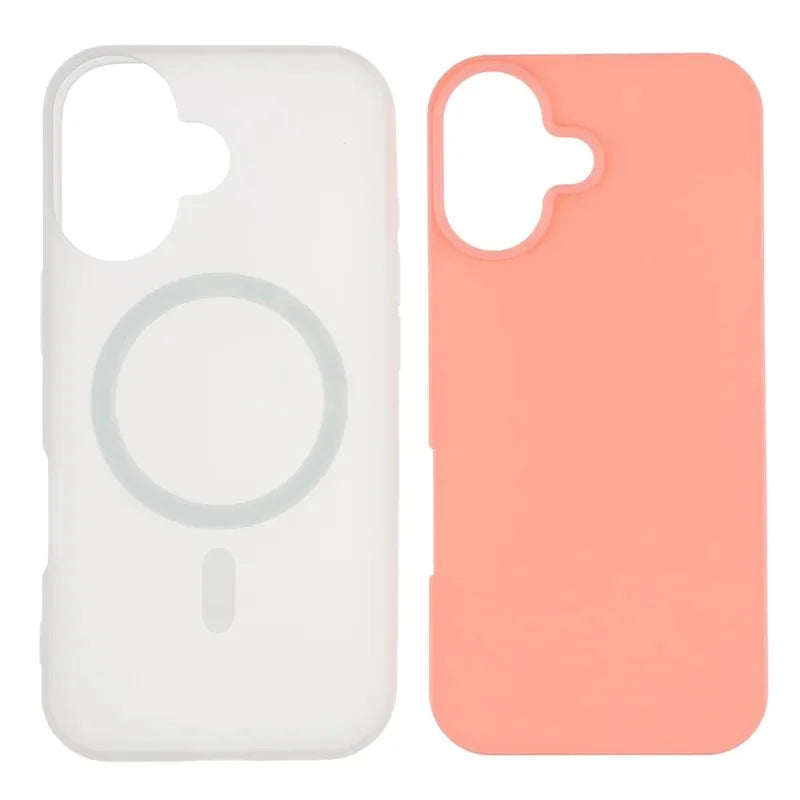 WANLONFENG For iPhone 16 Magnetic Case  ML Series Matte PC TPU Phone Cover Large Cutouts with 2Pcs Screen Film - Pink - 4
