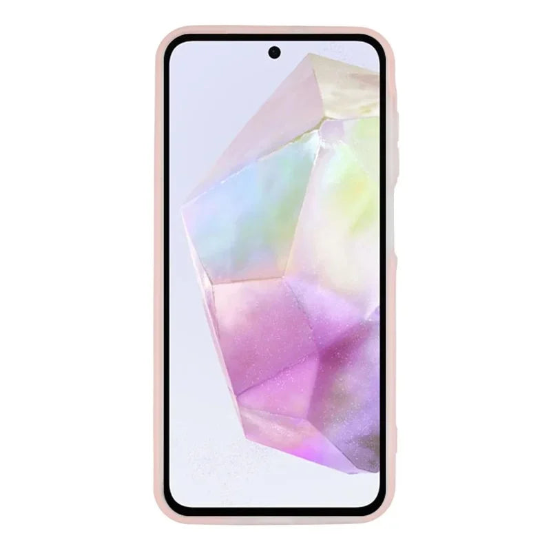 WANLONFENG For Samsung Galaxy A55 5G Magnetic Case  ML Series Matte PC TPU Phone Cover Large Cutouts with 2Pcs Screen Film - Pink - 2