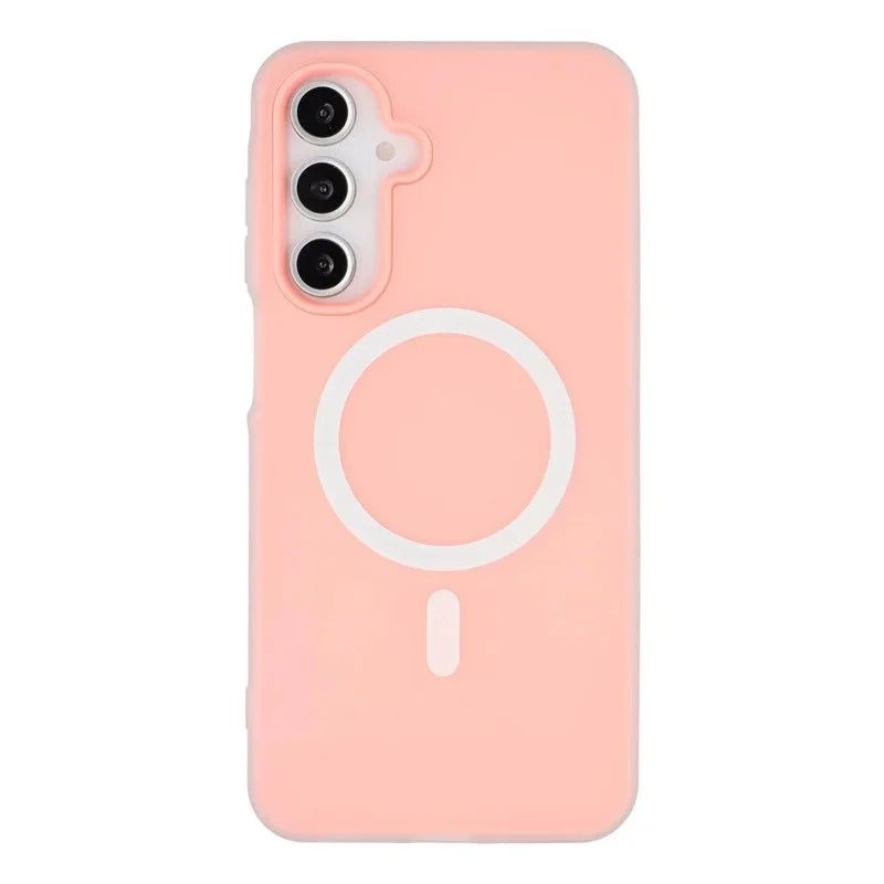 WANLONFENG For Samsung Galaxy A55 5G Magnetic Case  ML Series Matte PC TPU Phone Cover Large Cutouts with 2Pcs Screen Film - Pink - 3