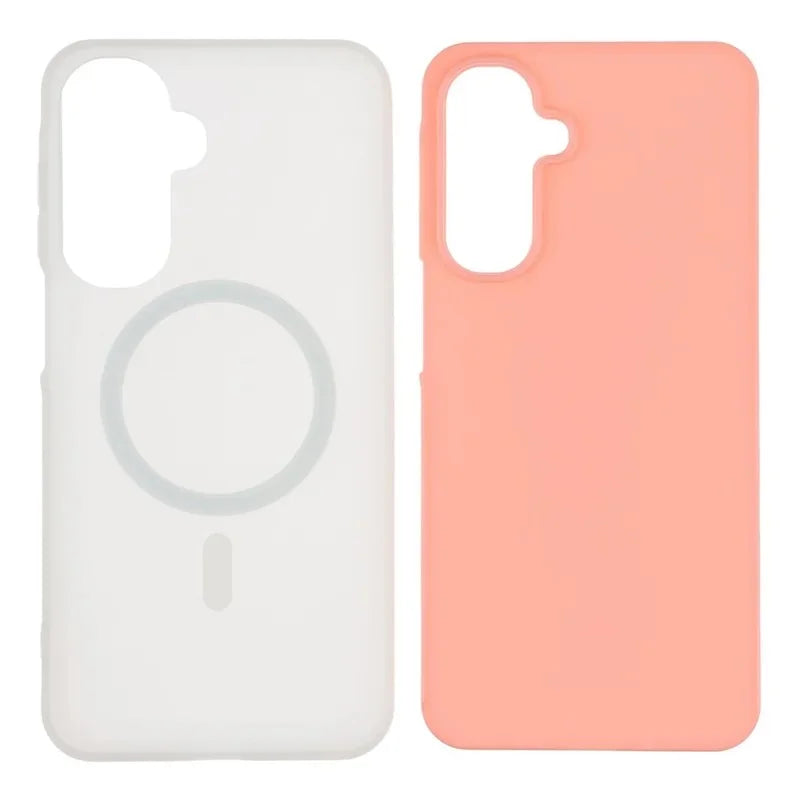 WANLONFENG For Samsung Galaxy S25 Magnetic Case  ML Series Matte PC TPU Phone Cover Large Cutouts with 2Pcs Screen Film - Pink - 4